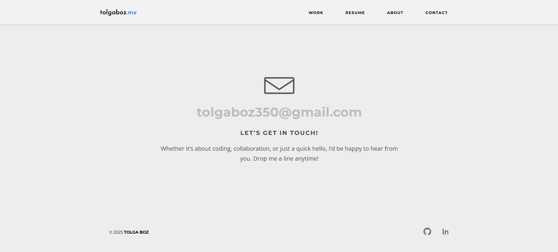 Screenshot of my personal portfolio website